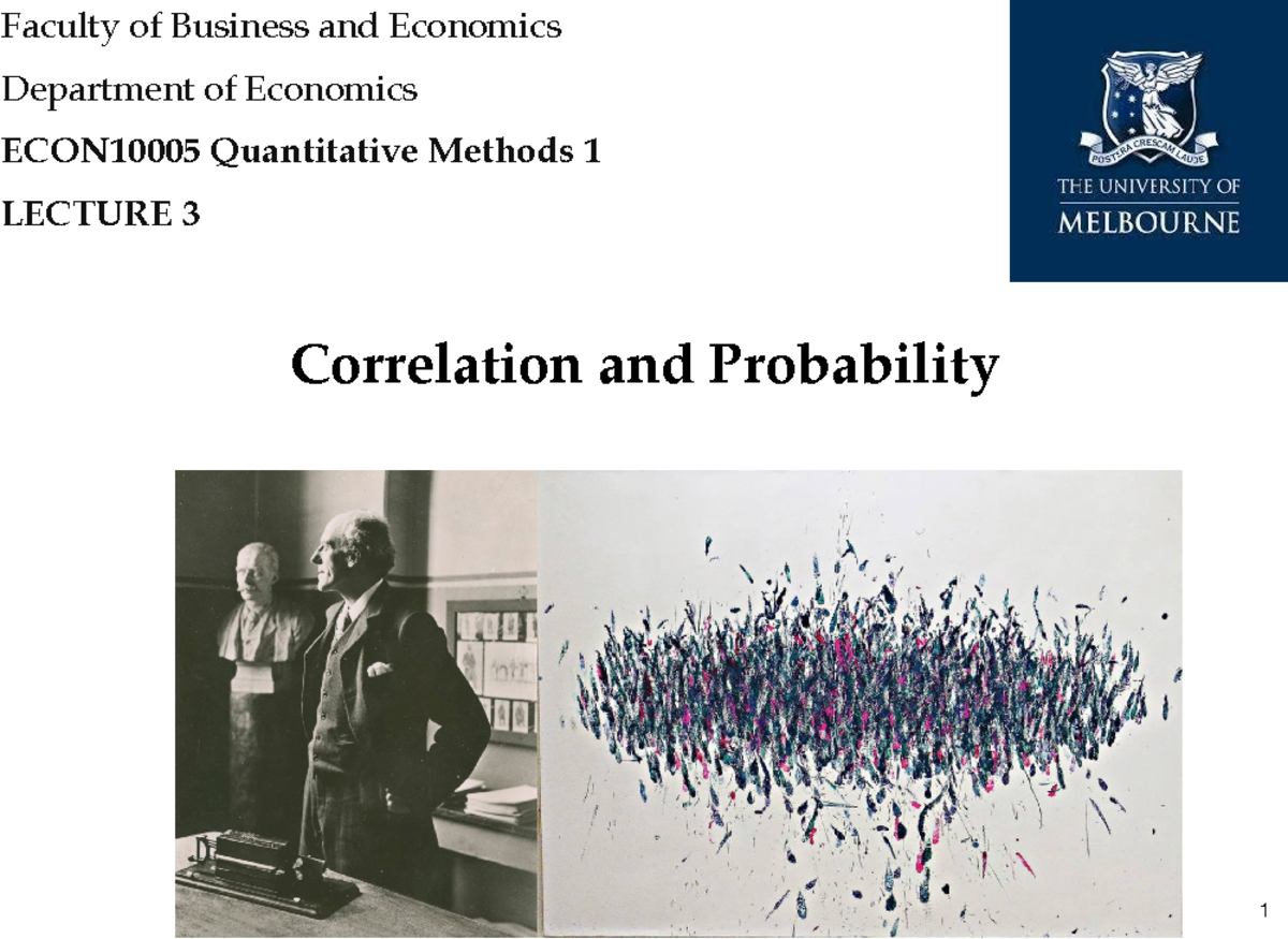 Lecture 3 - Correlation and Probability Faculty of Business and ...