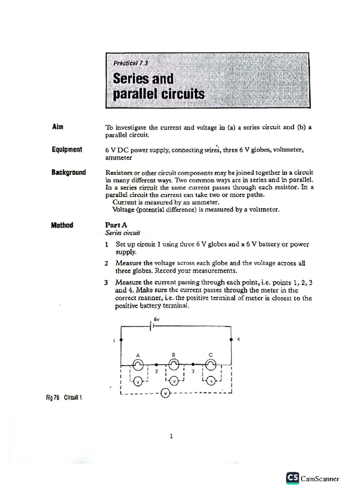 Series and Parallel Circuits Experiment (Practical 7) - Studocu