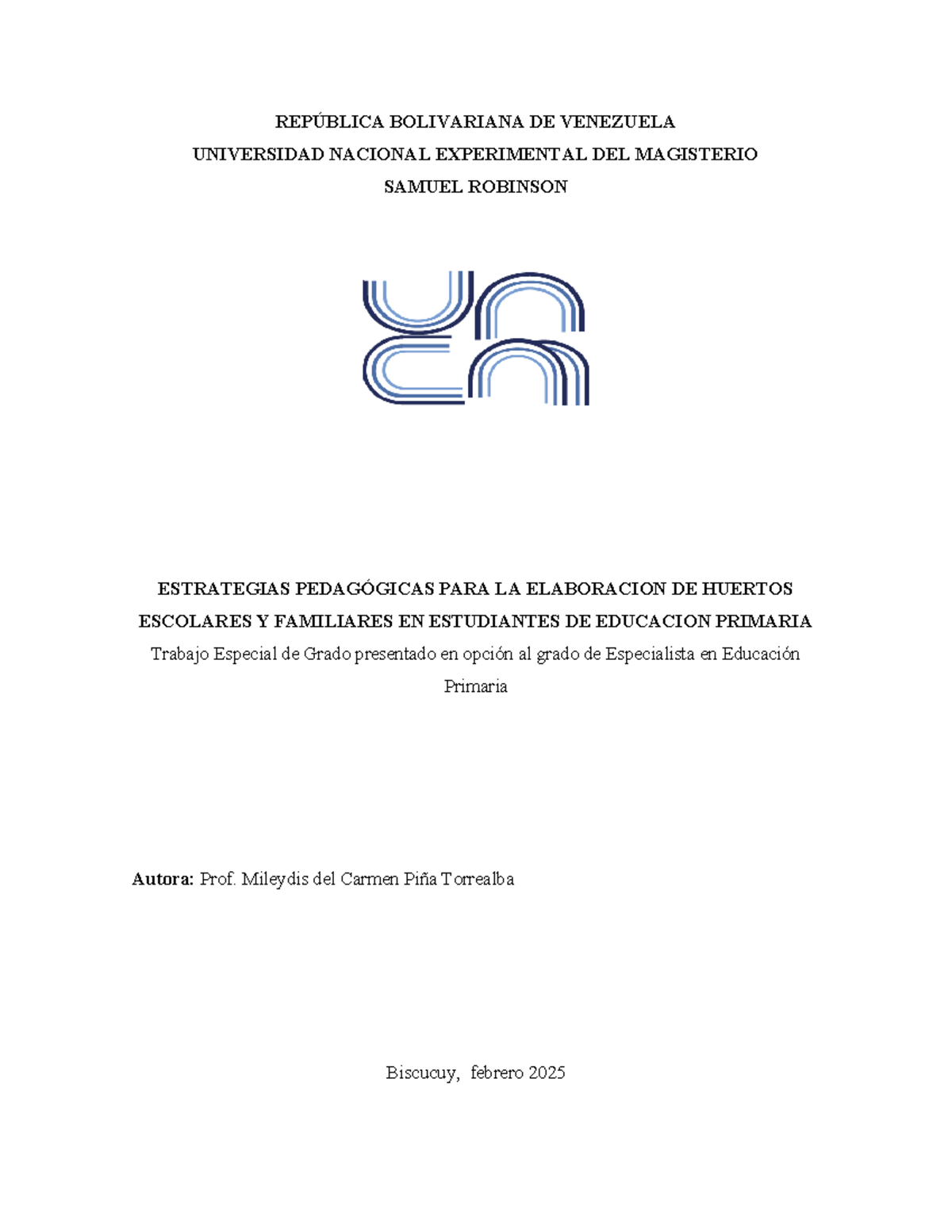 Tesis mileidy - dddddd - REPÚBLICA BOLIVARIANA DE VENEZUELA UNIVERSIDAD ...