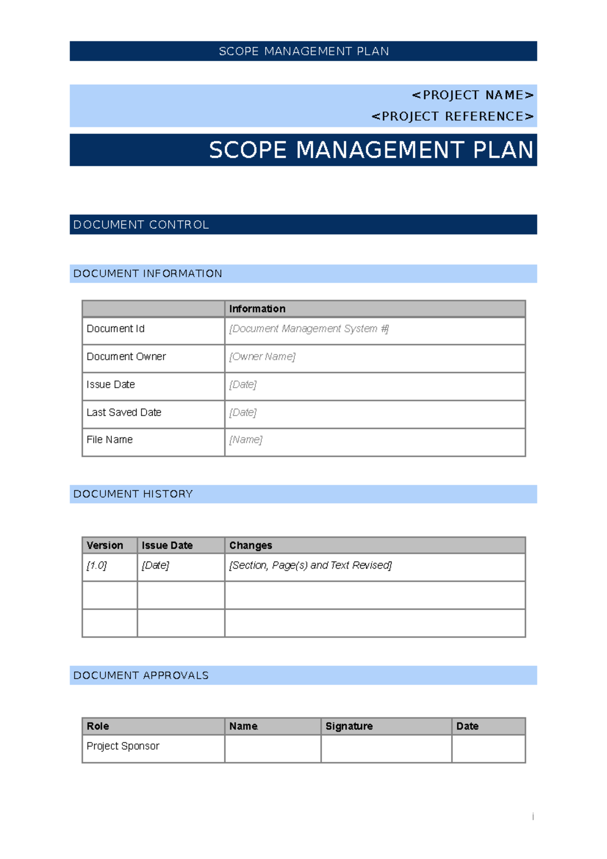 Scope-management-plan - SCOPE MANAGEMENT PLAN - Studocu