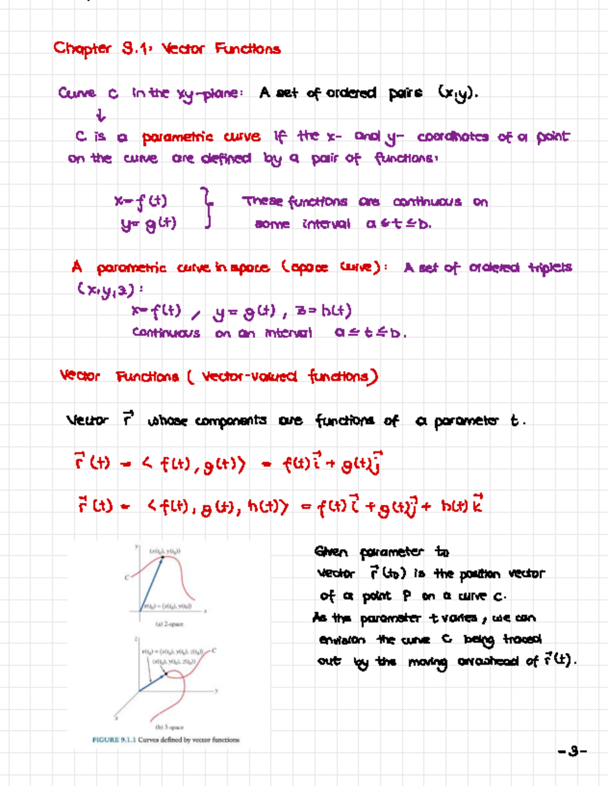 Chapter 9.1: Vector Functions and Parametric Curves in C - Studocu