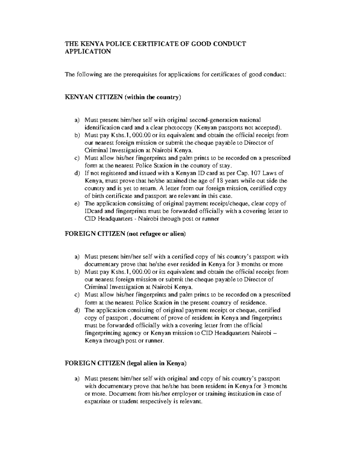 KEN 101: Application Process for Police Certificate of Good Conduct ...