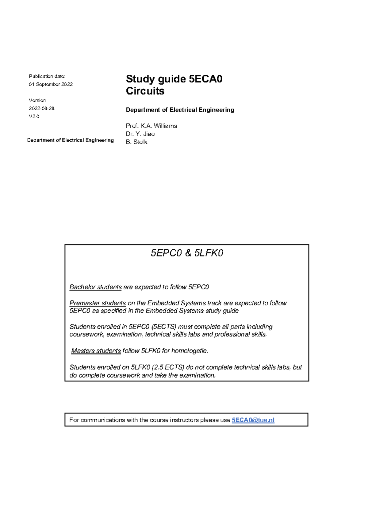 5EPC0 Circuits Study Guide 2023-2024: Key Concepts & Exam Prep ...