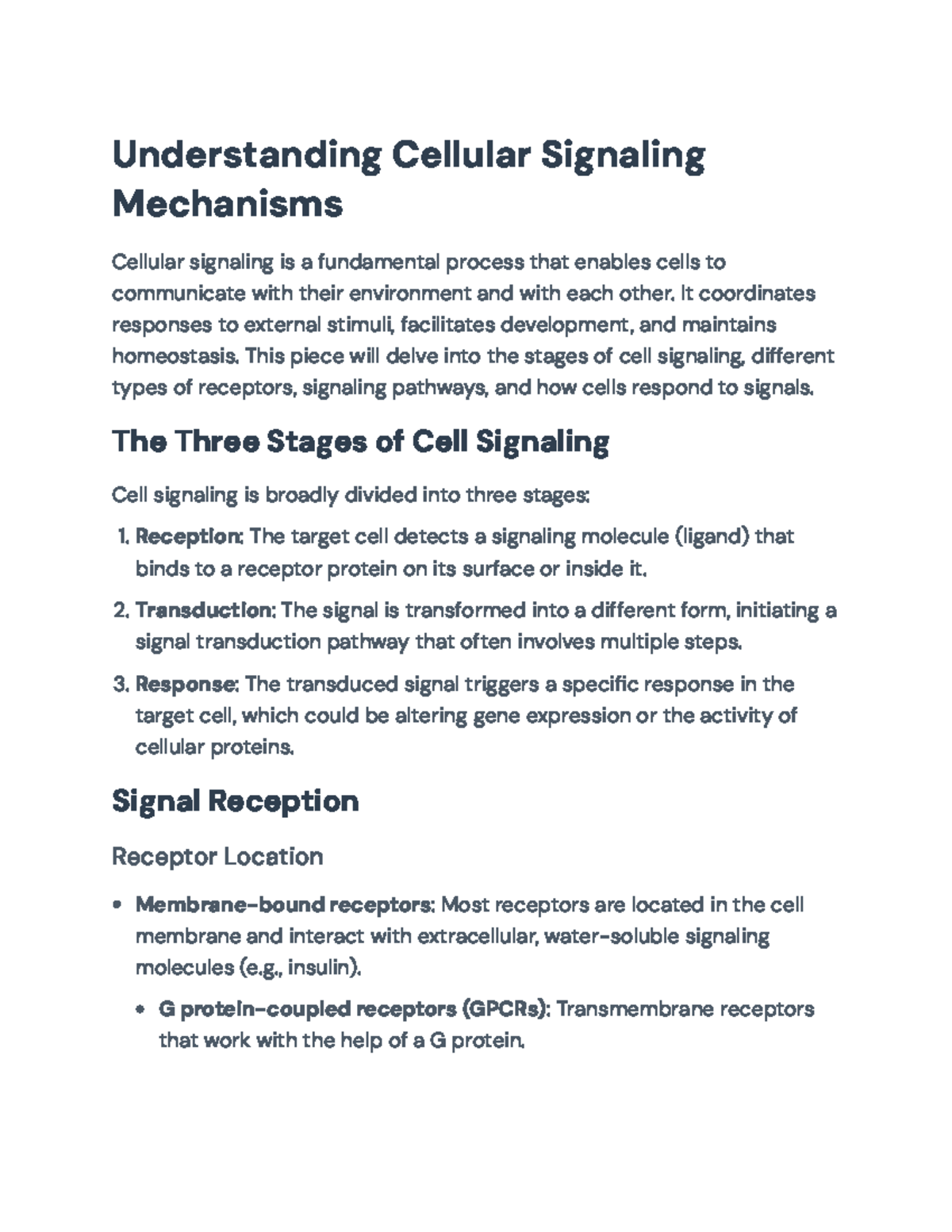 Understanding Cellular Signaling Mechanisms and Pathways ...