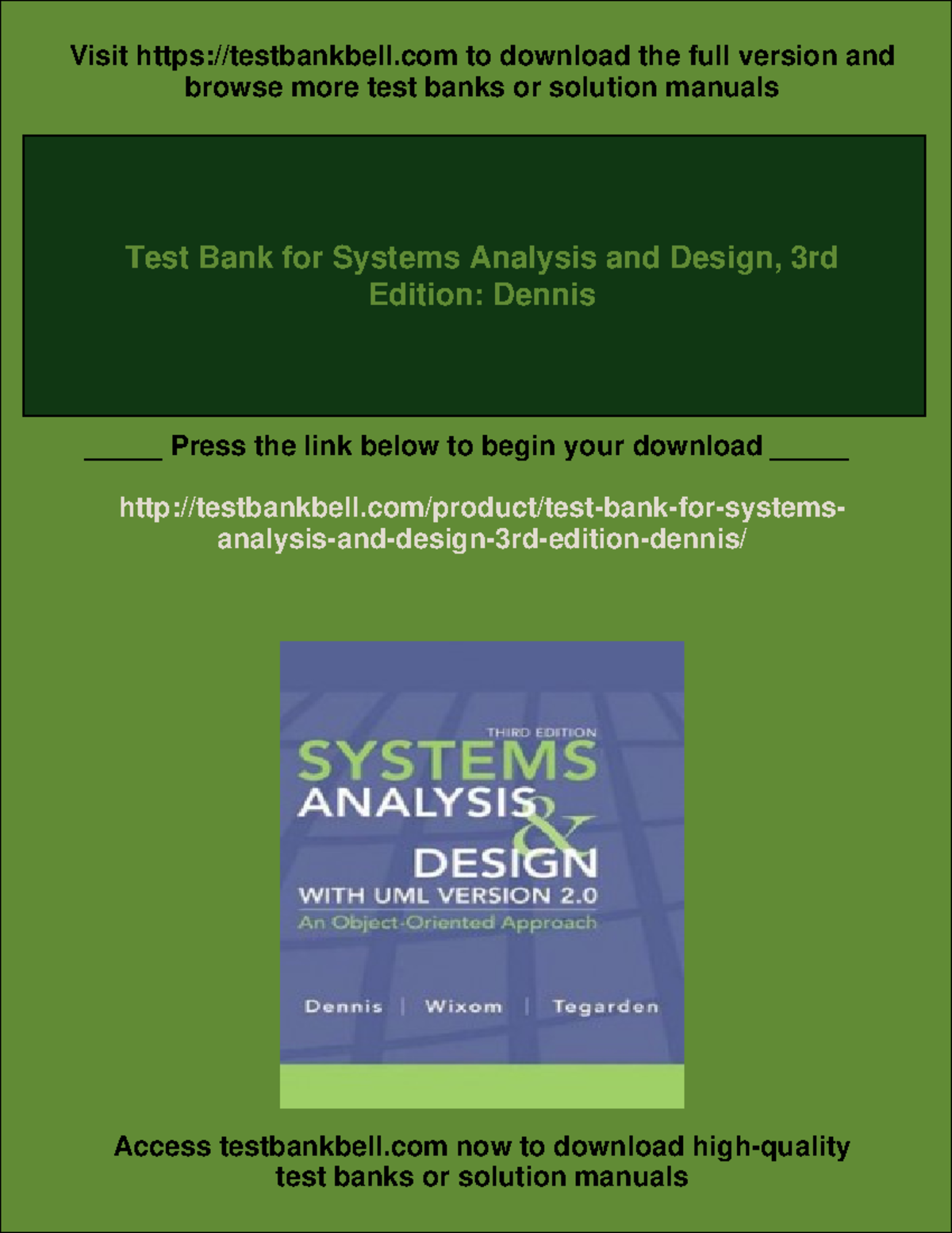 Test Bank for Systems Analysis and Design, 3rd Edition: Key Concepts ...