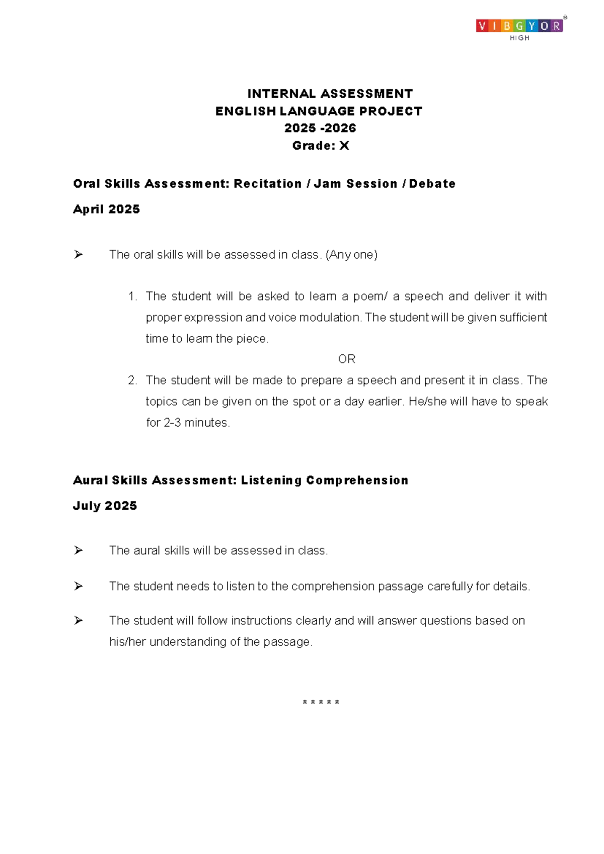 CISCE GRADE 10 PROJECT GUIDELINES AY 2025-2026 - Studocu
