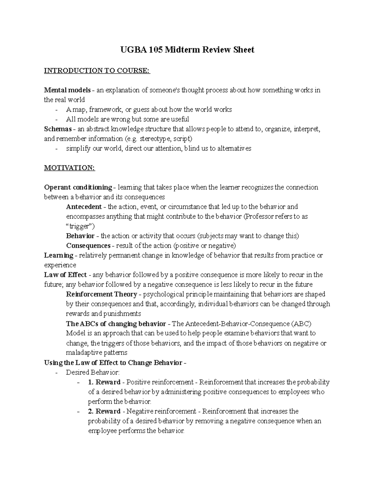 UGBA 105 Midterm 1 Comprehensive Study Guide and Review Notes - Studocu