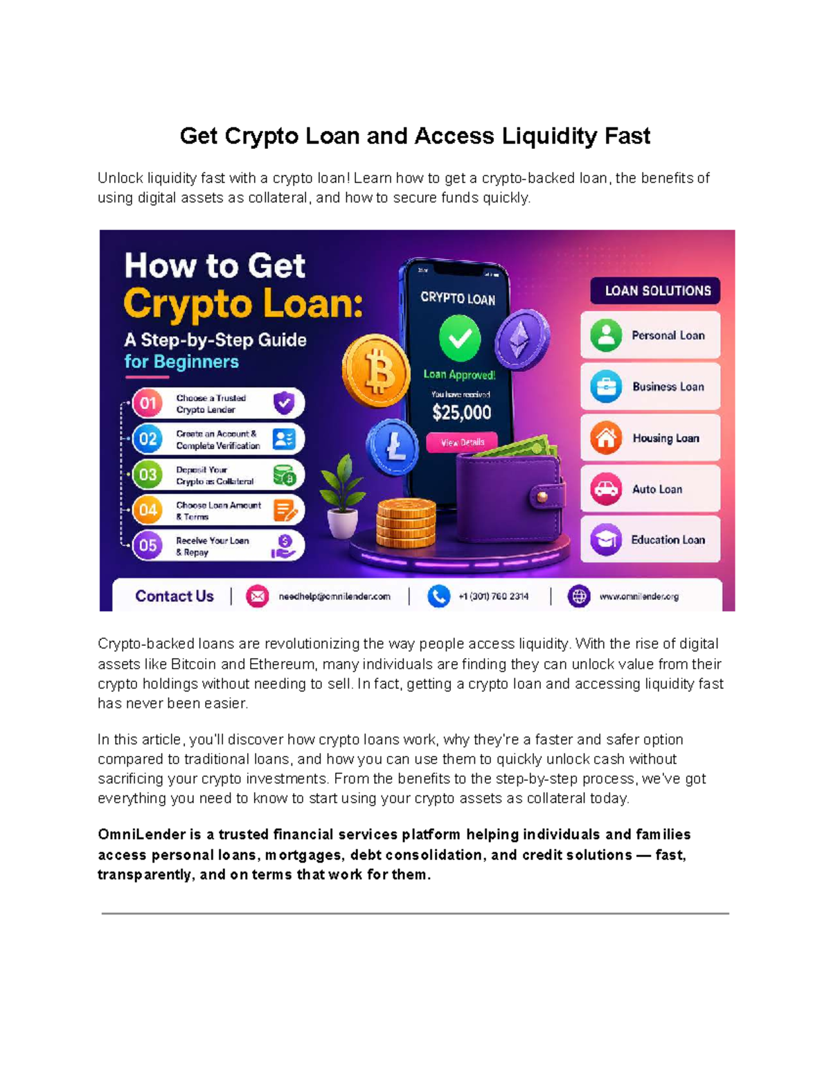 How to Get a Crypto Loan (FIN 101): Unlock Liquidity Quickly - Studocu