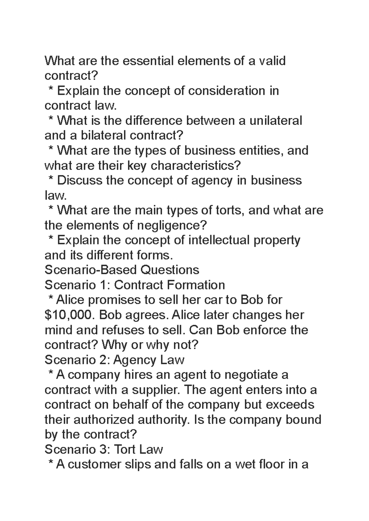 Business law - A must have - What are the essential elements of a valid ...