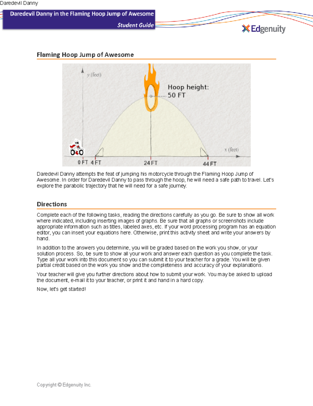 Daredevil Math: Analyzing Flaming Hoop Jump Trajectory - Studocu