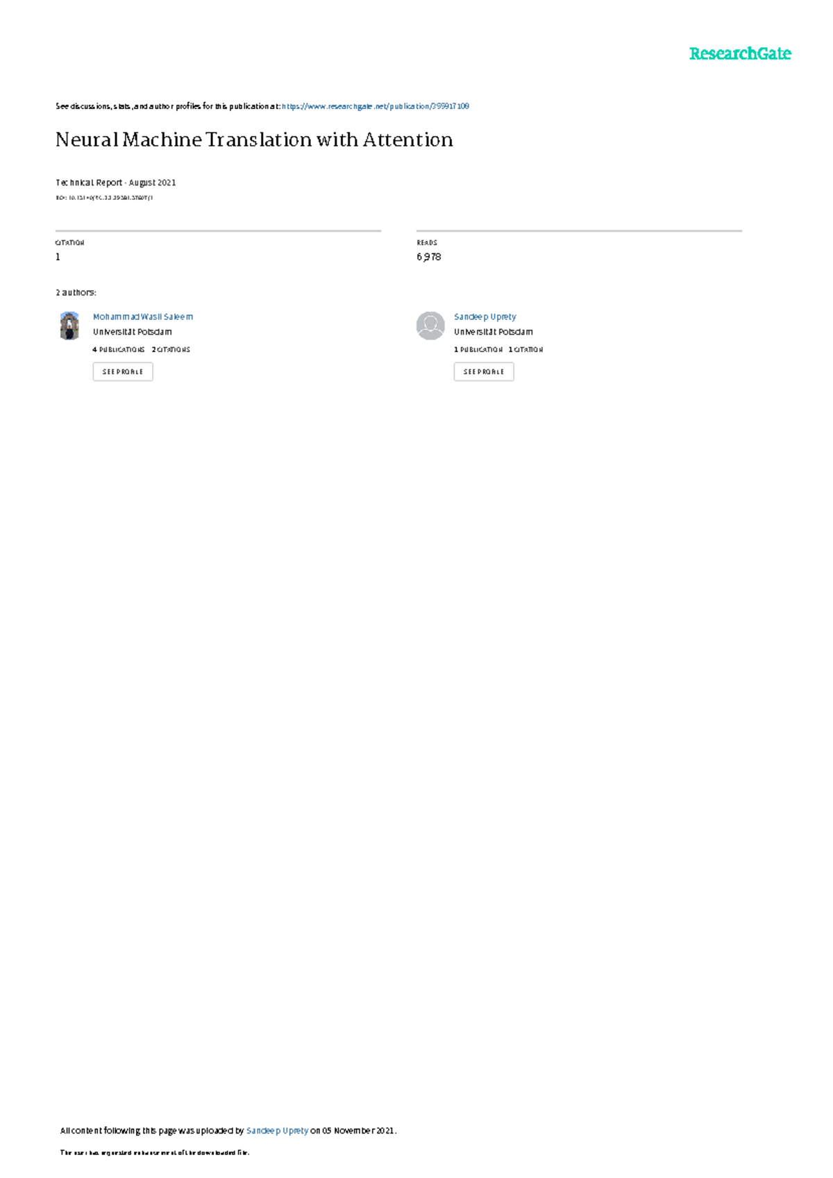 Machine Translationwith Attention - See discussions, stats, and author ...