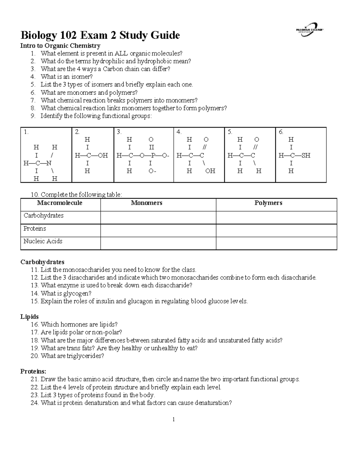Biology 102 Exam 2 Study Guide - Studocu