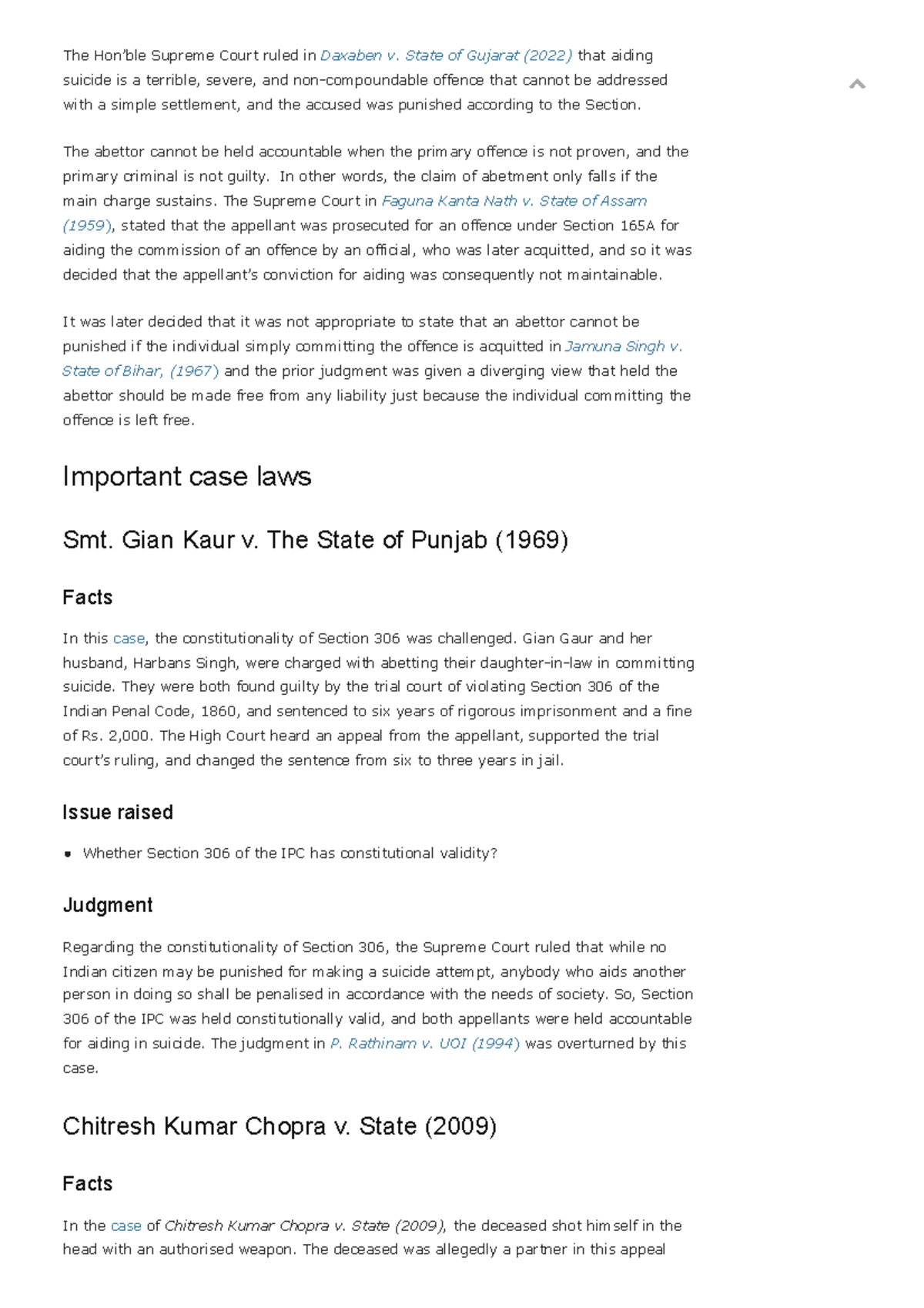 Legal Analysis of Abetment to Suicide Cases under IPC 306 - Studocu