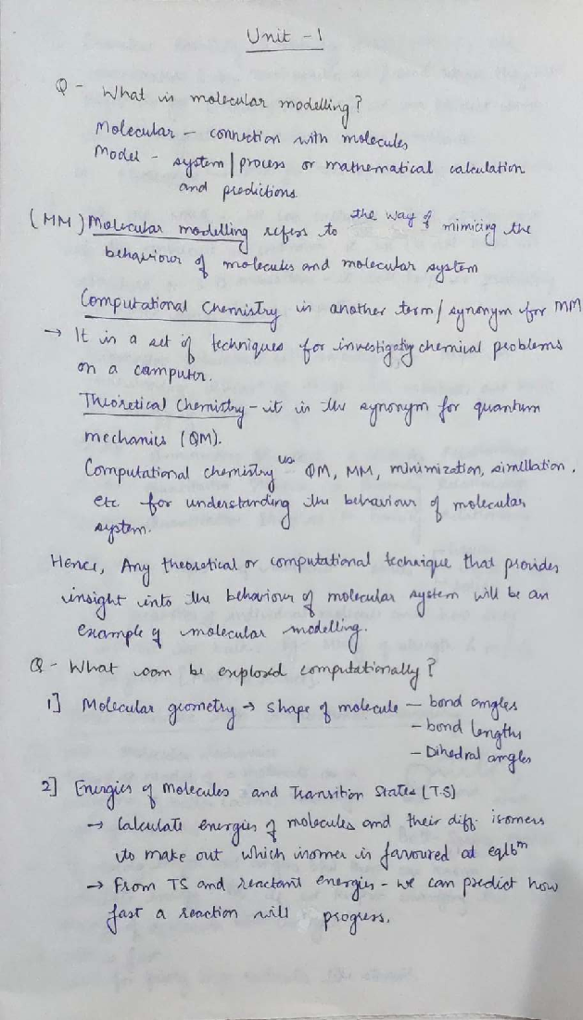 MMDD 1: Molecular Modeling Techniques and Computational Chemistry ...