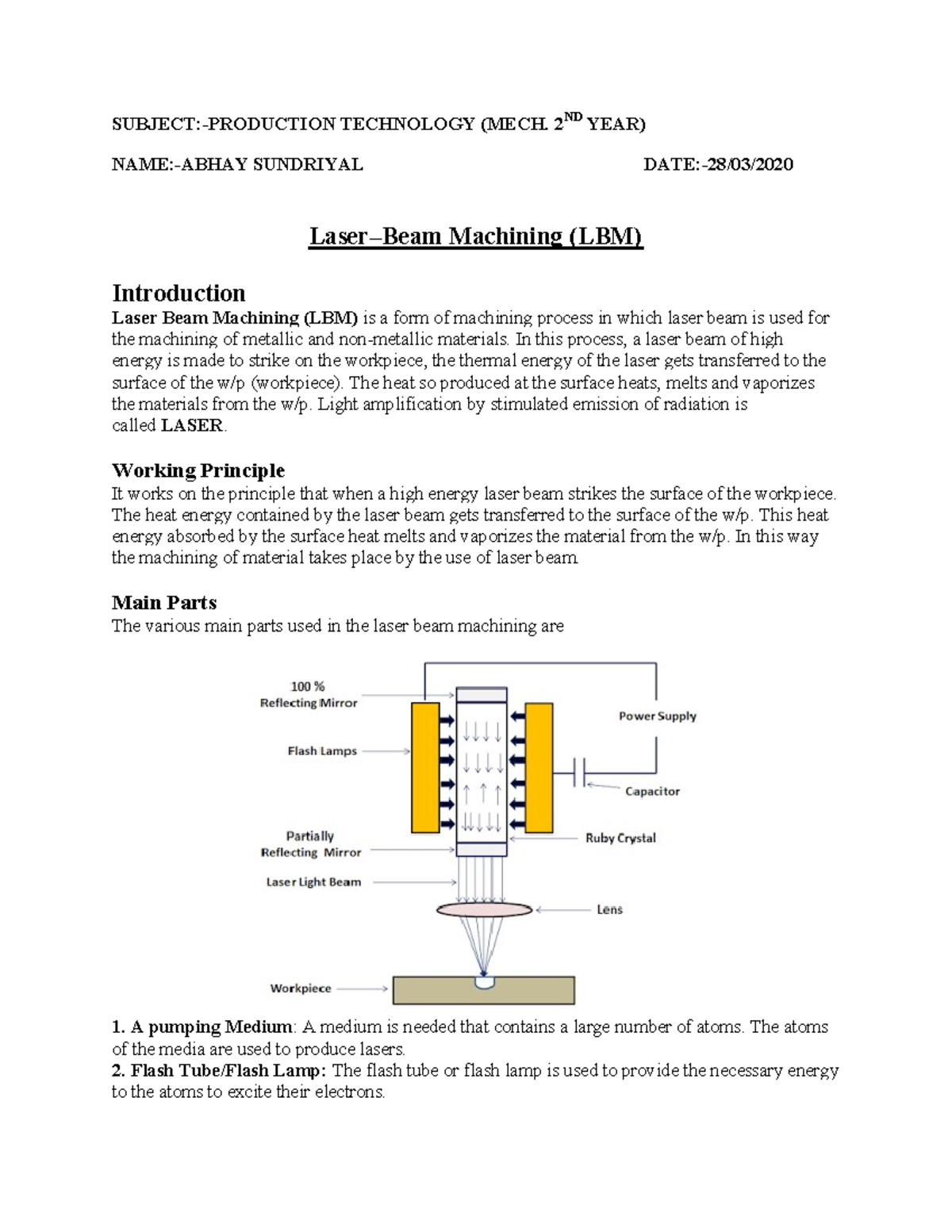 Laser Beam Machining (LBM) Overview and Applications - MECH 2ND YEAR ...