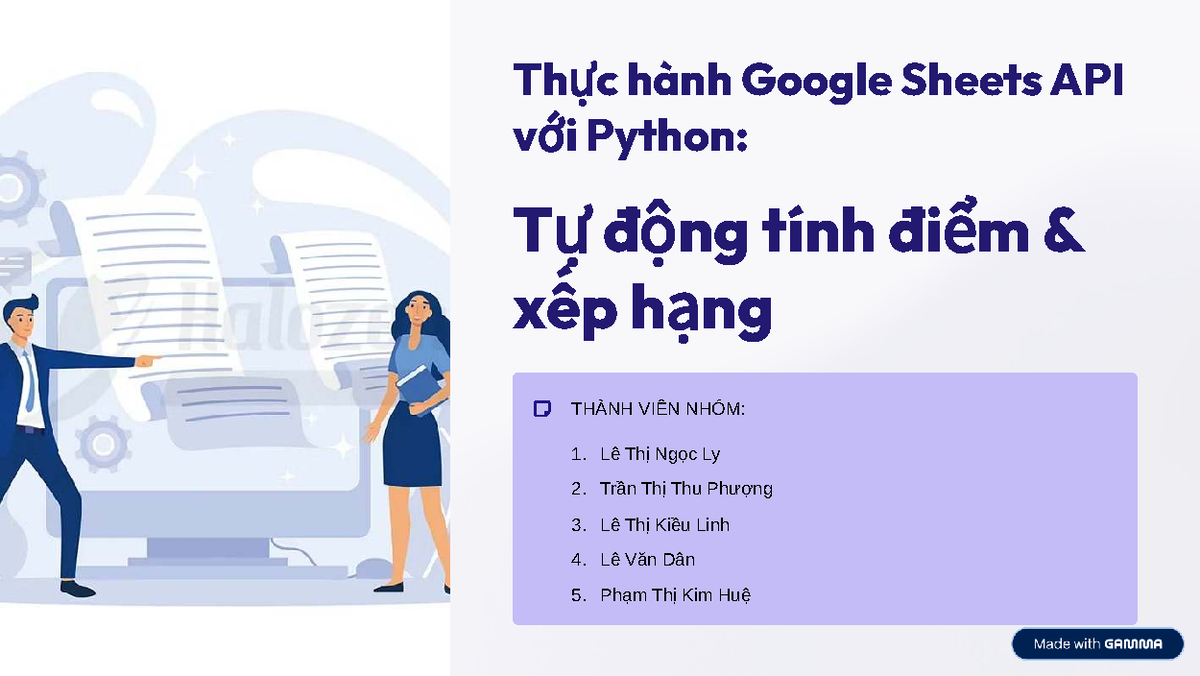 Thực Hành Google Sheets API với Python: Hướng Dẫn Chi Tiết - Studocu