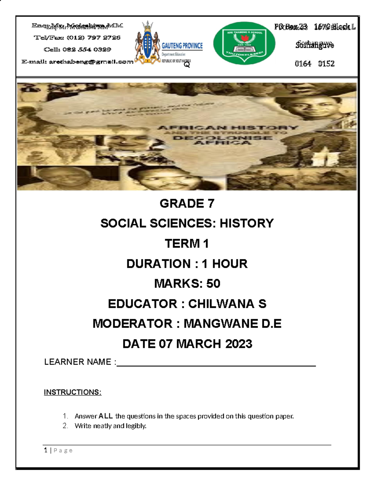 G7 Social Sciences History Notes: Term 1 Exam Preparation - Studocu