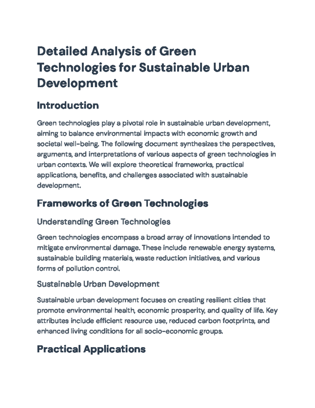 Sustainable Urban Development: An In-Depth Analysis of Green ...