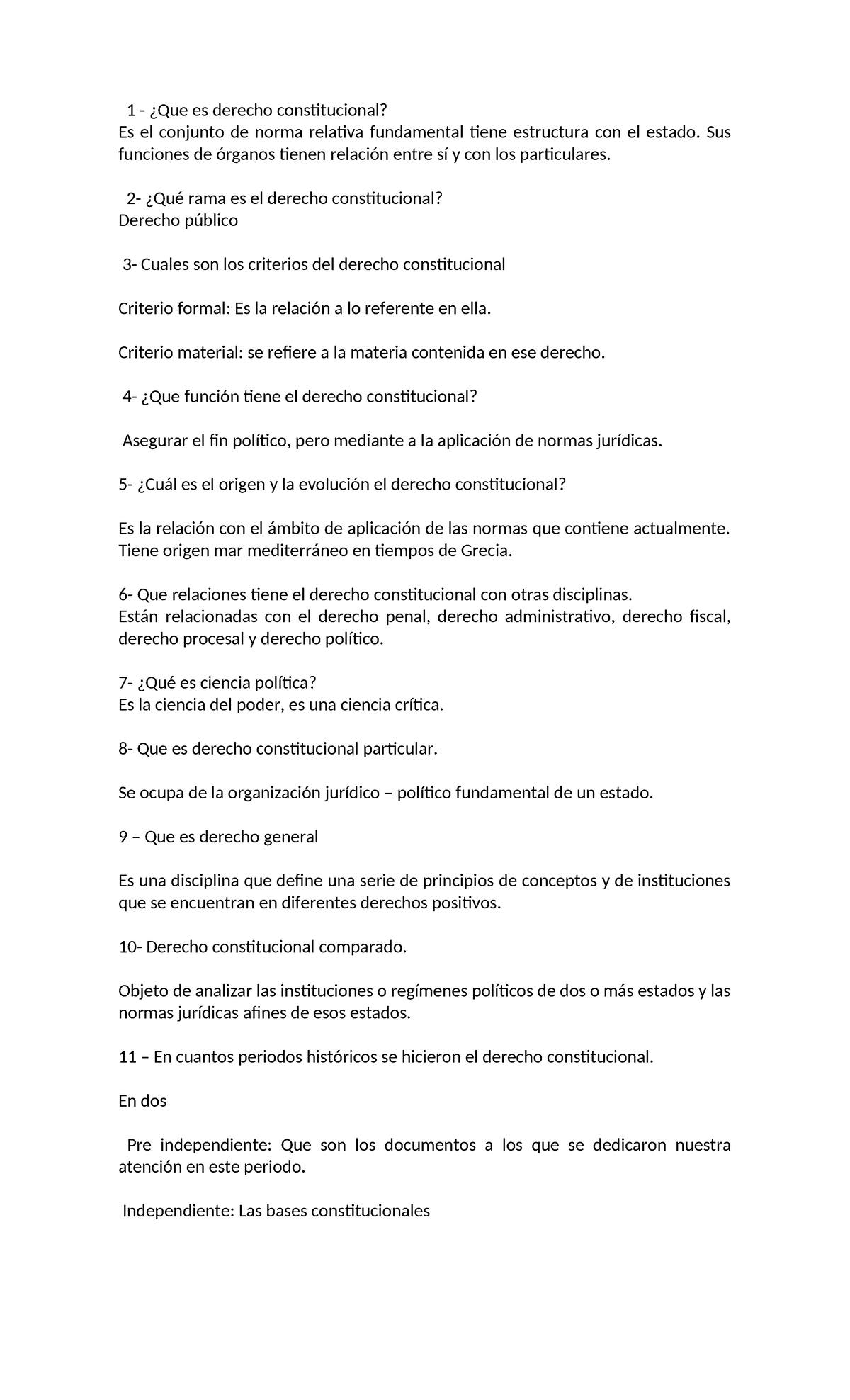 Cuestionario de Derecho Constitucional - Conceptos y Funciones - Studocu