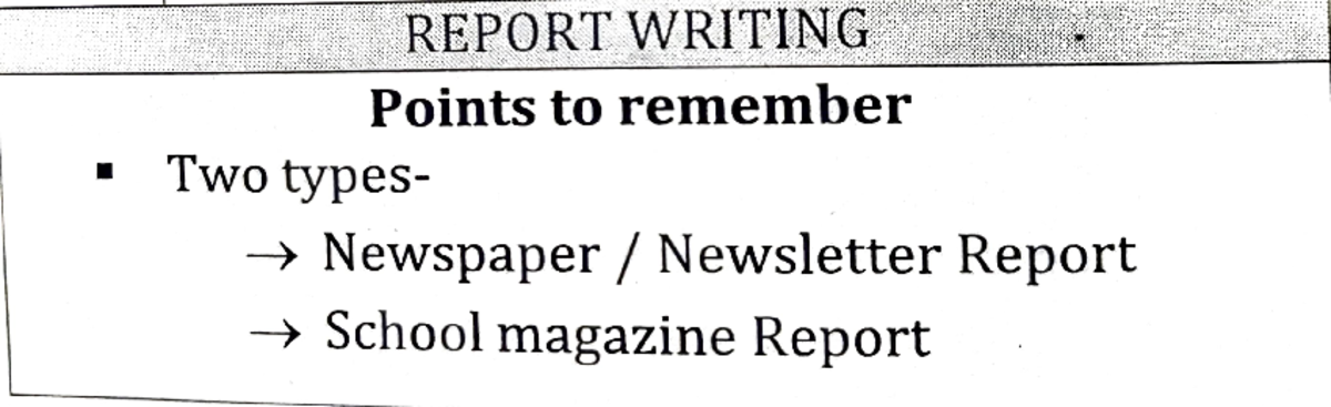 Report Writing XII - REPORT WRITING Points to remember Two types ...