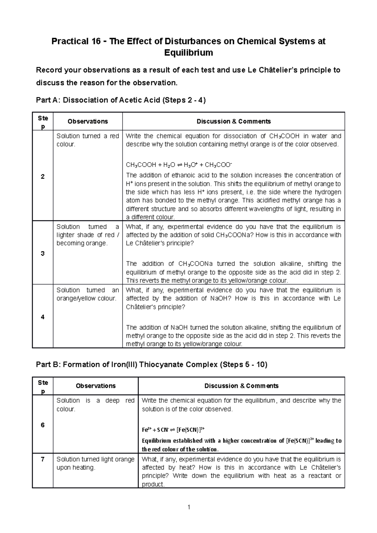 Practical 16 Completed - Practical 16 The Effect of Disturbances on ...