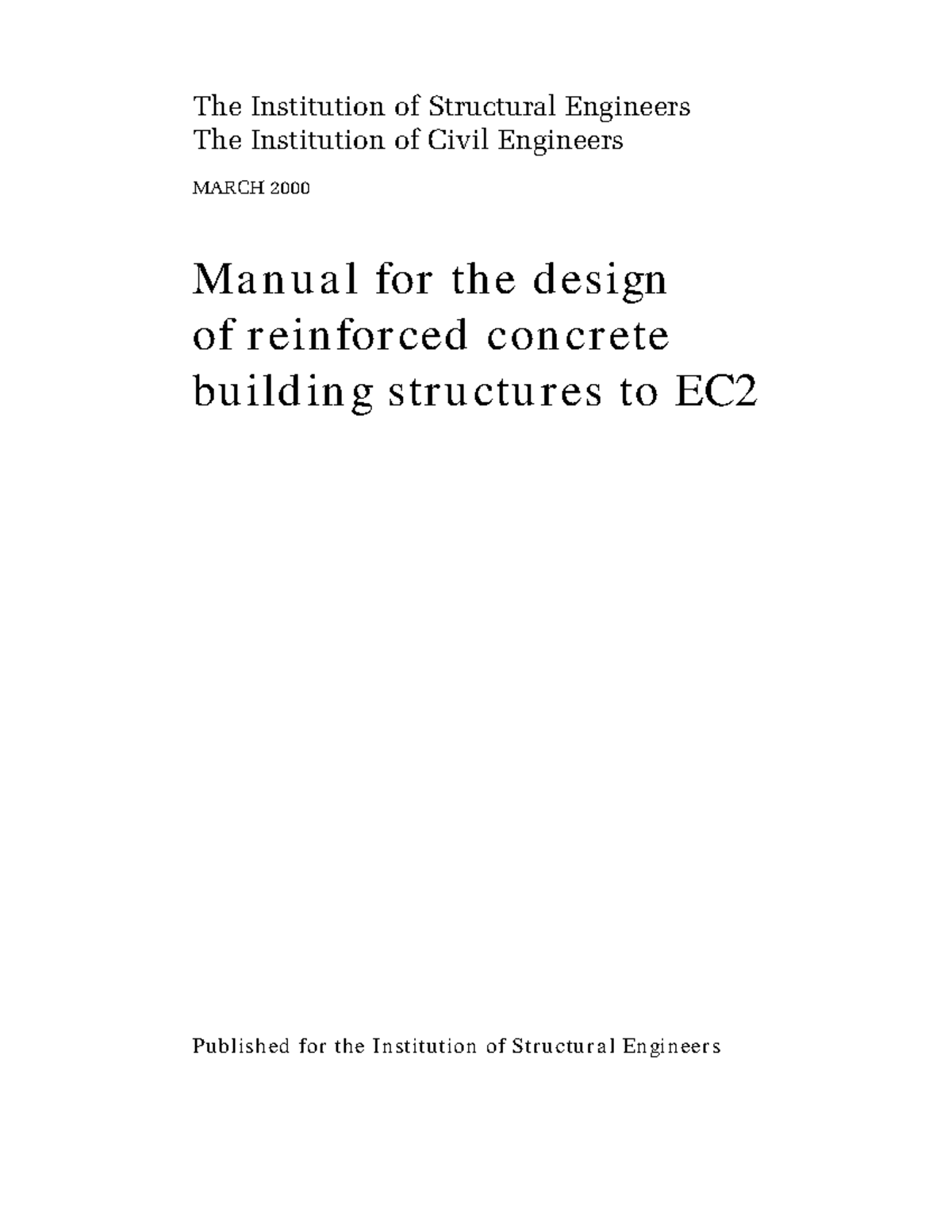IStructE EC2 Design Manual: Reinforced Concrete Building Structures ...