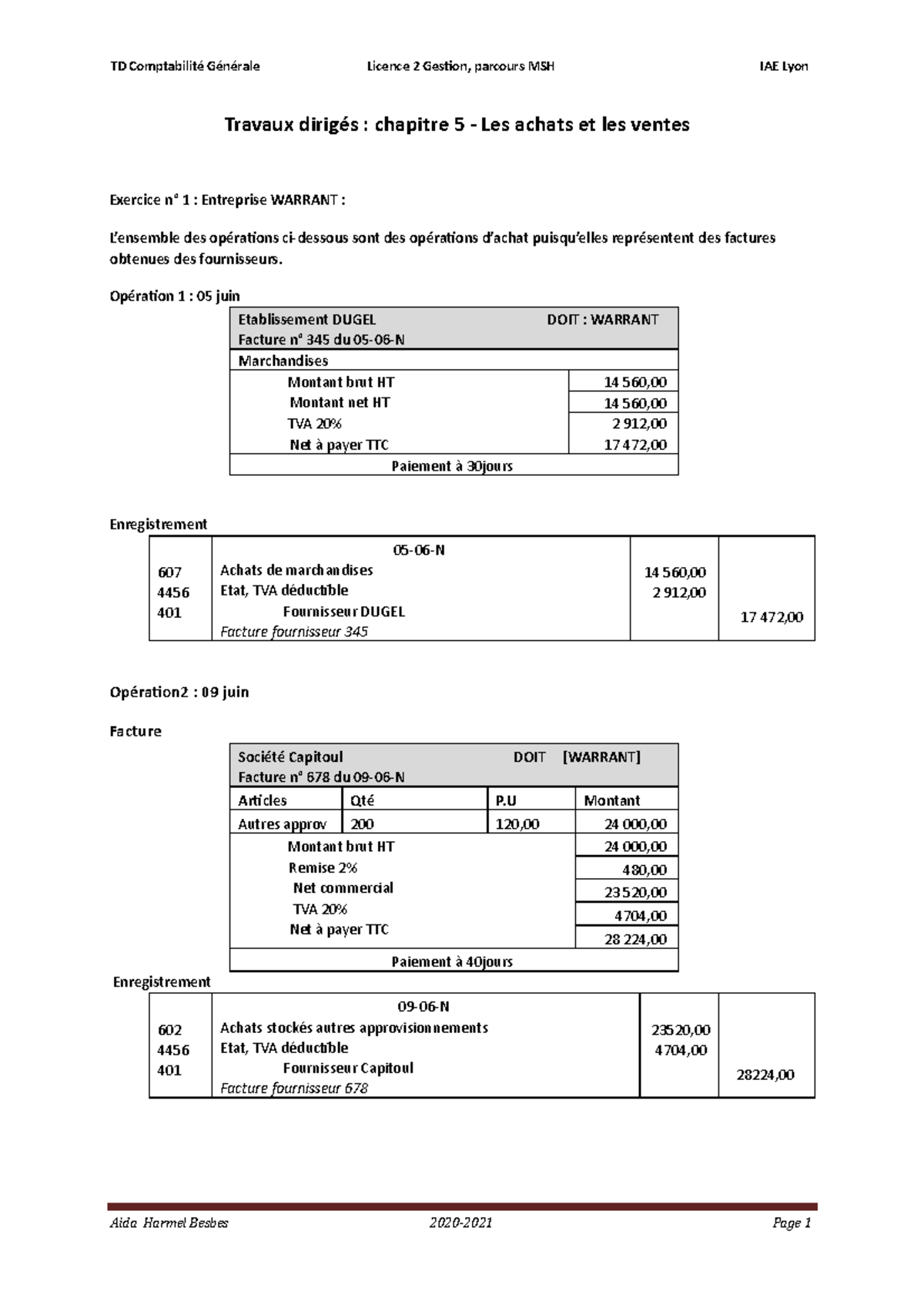 Travaux Dirigés C7-C8: Immobilisations et Inventaire Physique - Studocu