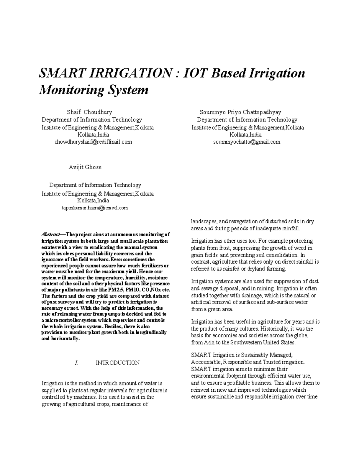 SMART IRRIGATION: IoT-Based Monitoring System for Efficient Agriculture ...