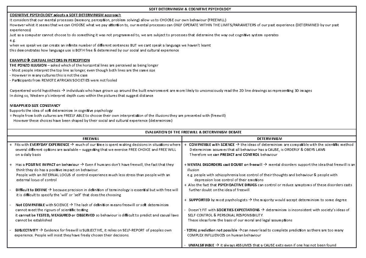 Free Will Evaluation
