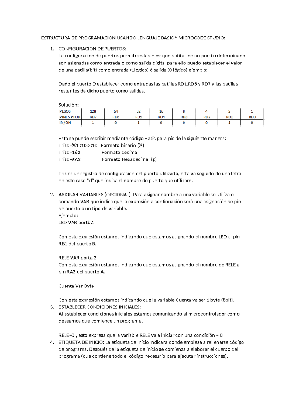 Estructura DE Programacion Usando Lenguaje Basic Y Microcode Studio ...
