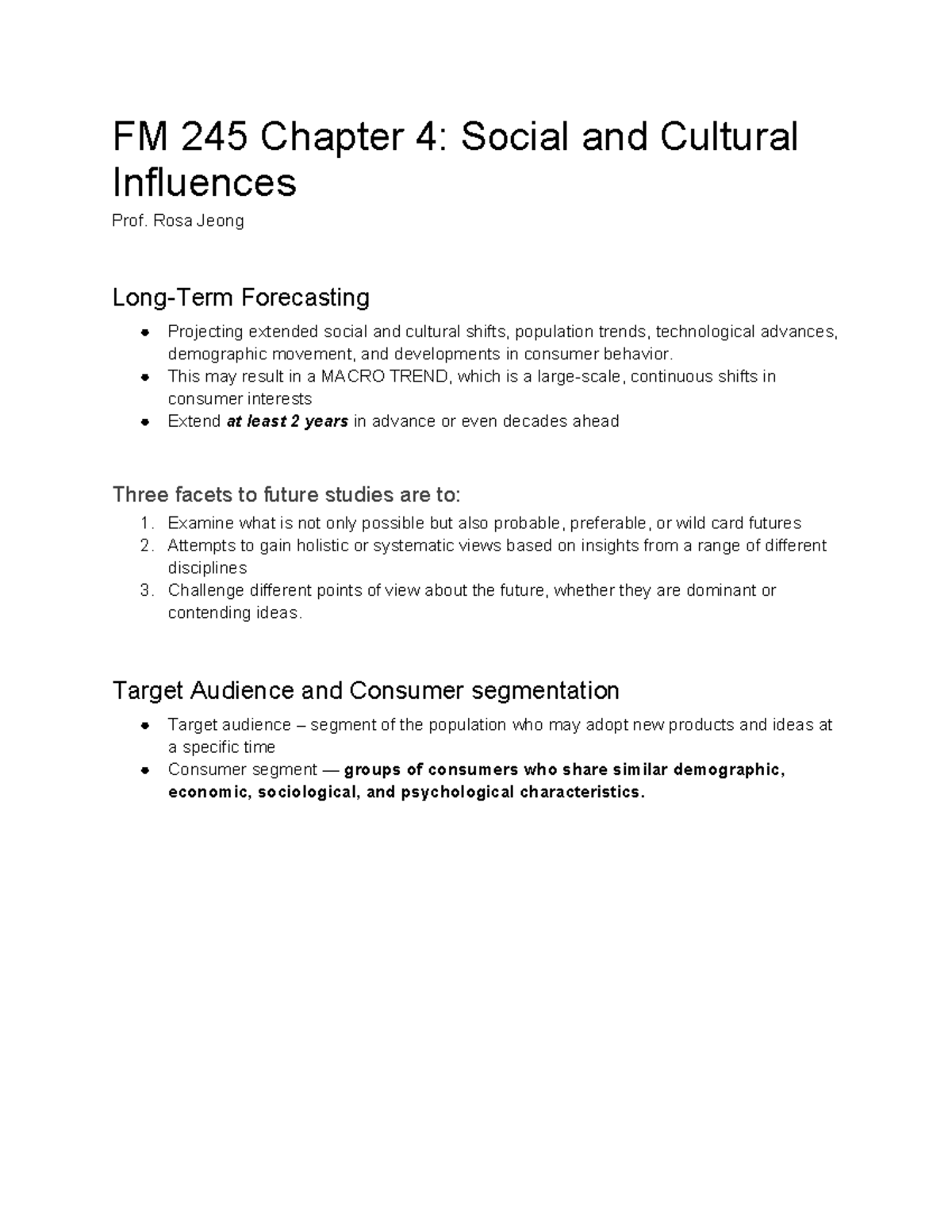 FM 245 Chapter 4: Social and Cultural Influences Overview - Studocu