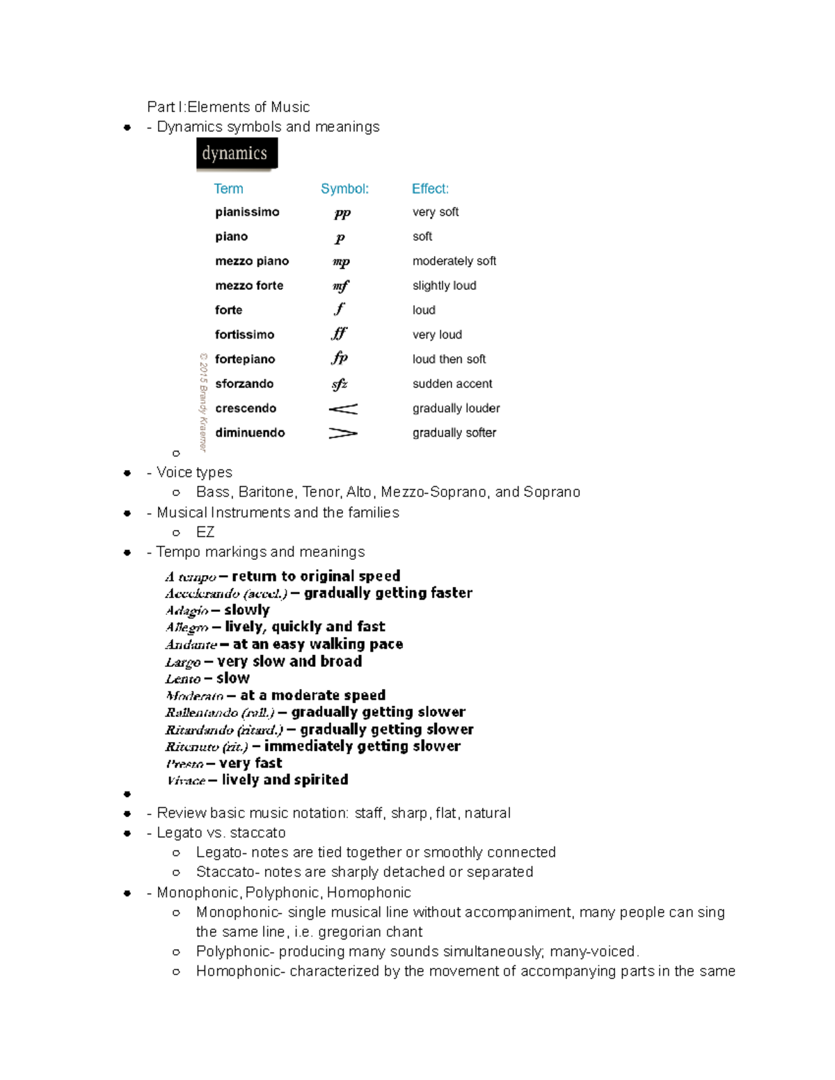 Music 101 Final Exam Study Guide: Elements & Eras of Music - Studocu
