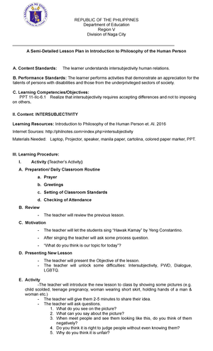 [Solved] detailed lesson plan on Concept Aspects and Changes in Culture ...