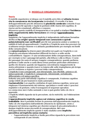3. Modelli classici dell'insegnamento - Modello metariflessivo ...