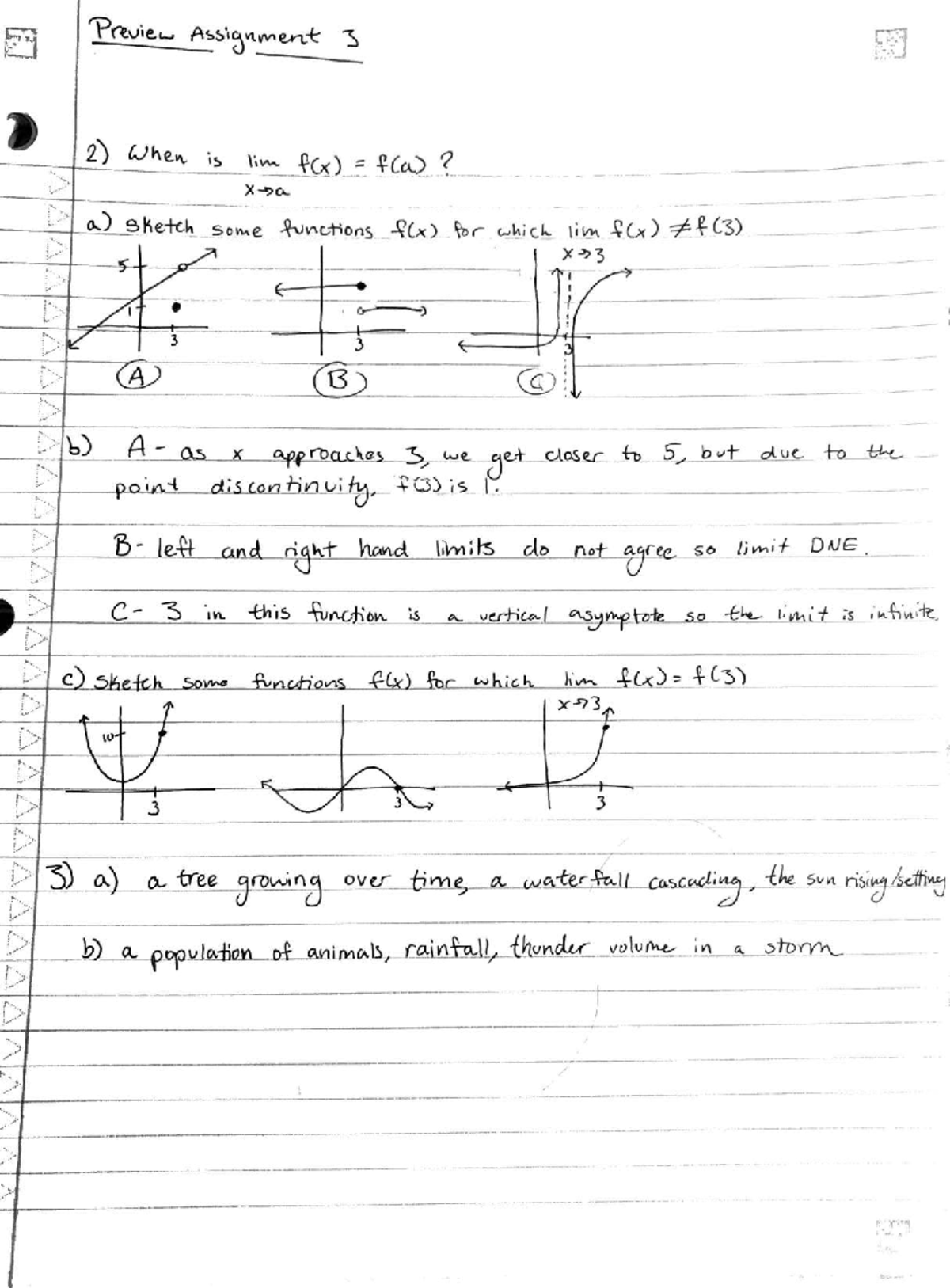 Math 101: Preview Assignment 3 - Limits and Discontinuities - Studocu