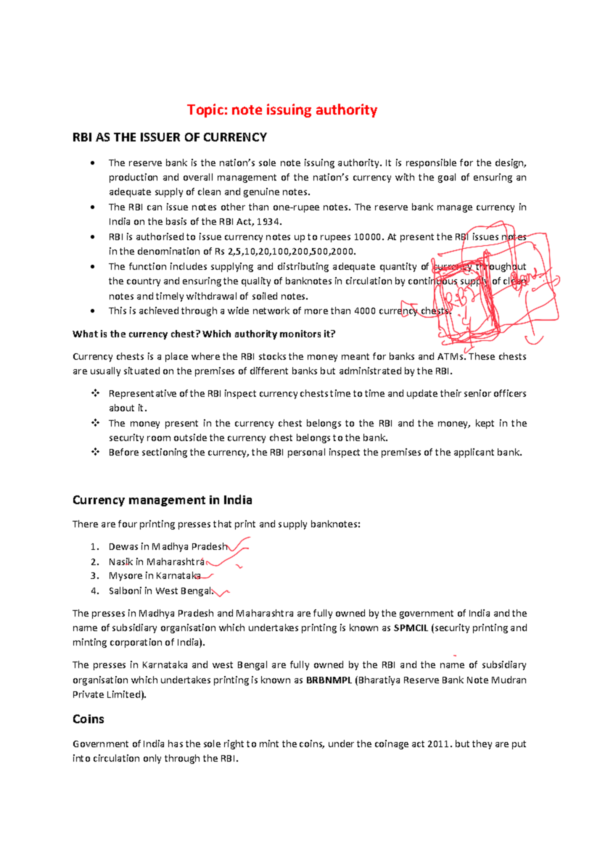 Money and finance . - Topic: note issuing authority RBI AS THE ISSUER ...