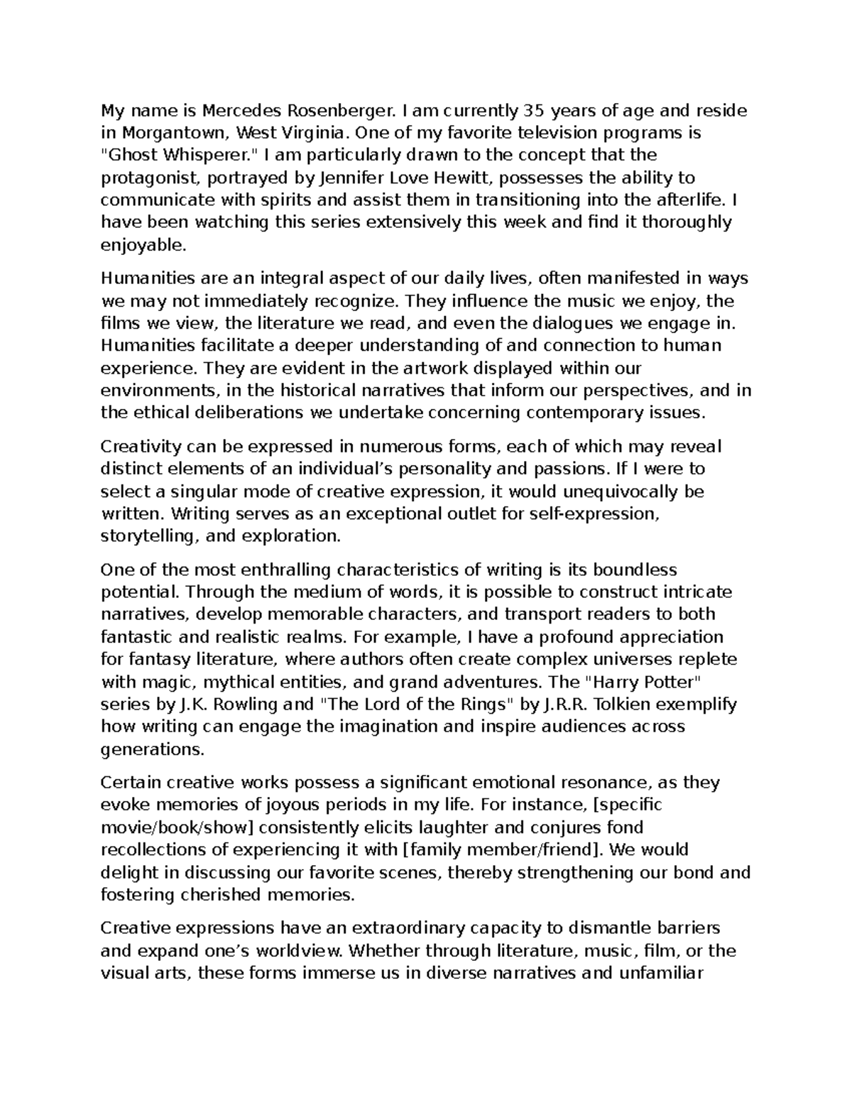 ENG 101: First Discussion Post - Exploring the Role of Humanities in ...