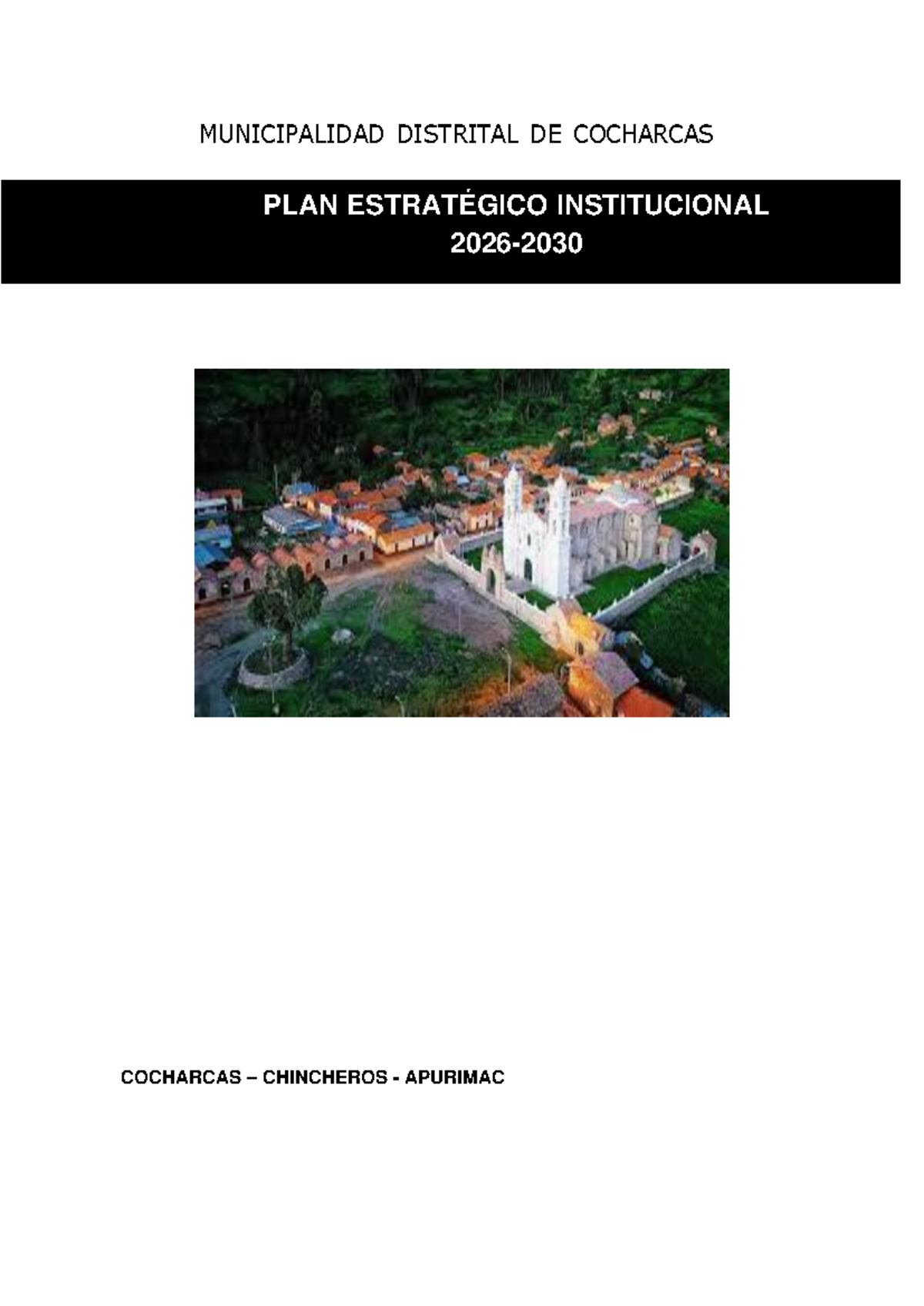 PEI Cocharcas 2026-2030: Plan Estratégico Institucional - Document Preview