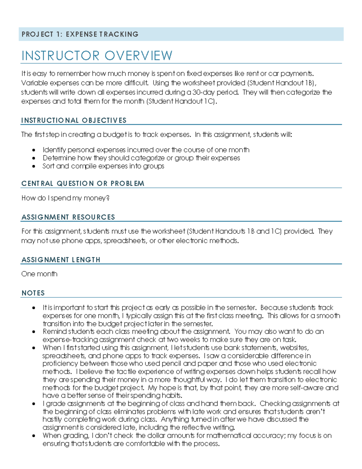 01-expense-tracking - Practical material - PROJECT 1: EXPENSE T RACKING ...