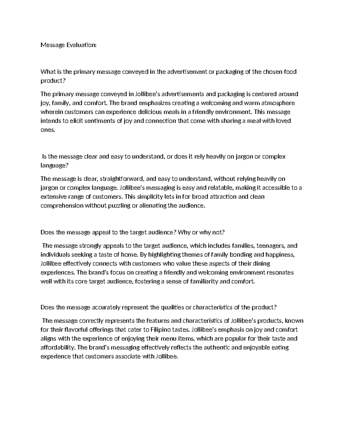 Message-Evaluation - MESS EVAL - Message Evaluation: What is the ...