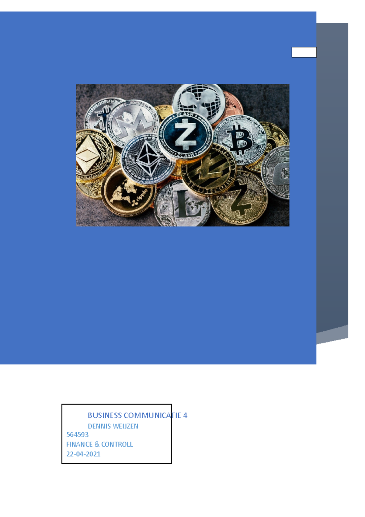 Analyse van Investeren in Cryptocurrency - FINANCE & CONTROLL - Studeersnel