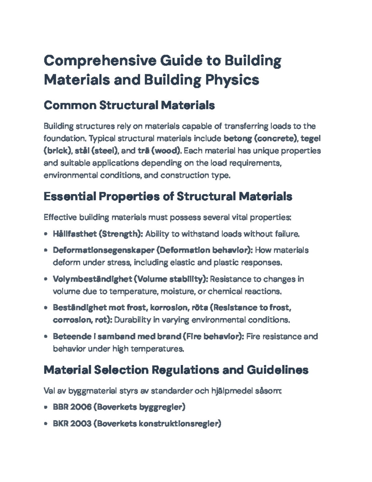 Comprehensive Guide to Building Materials and Building Physics ...