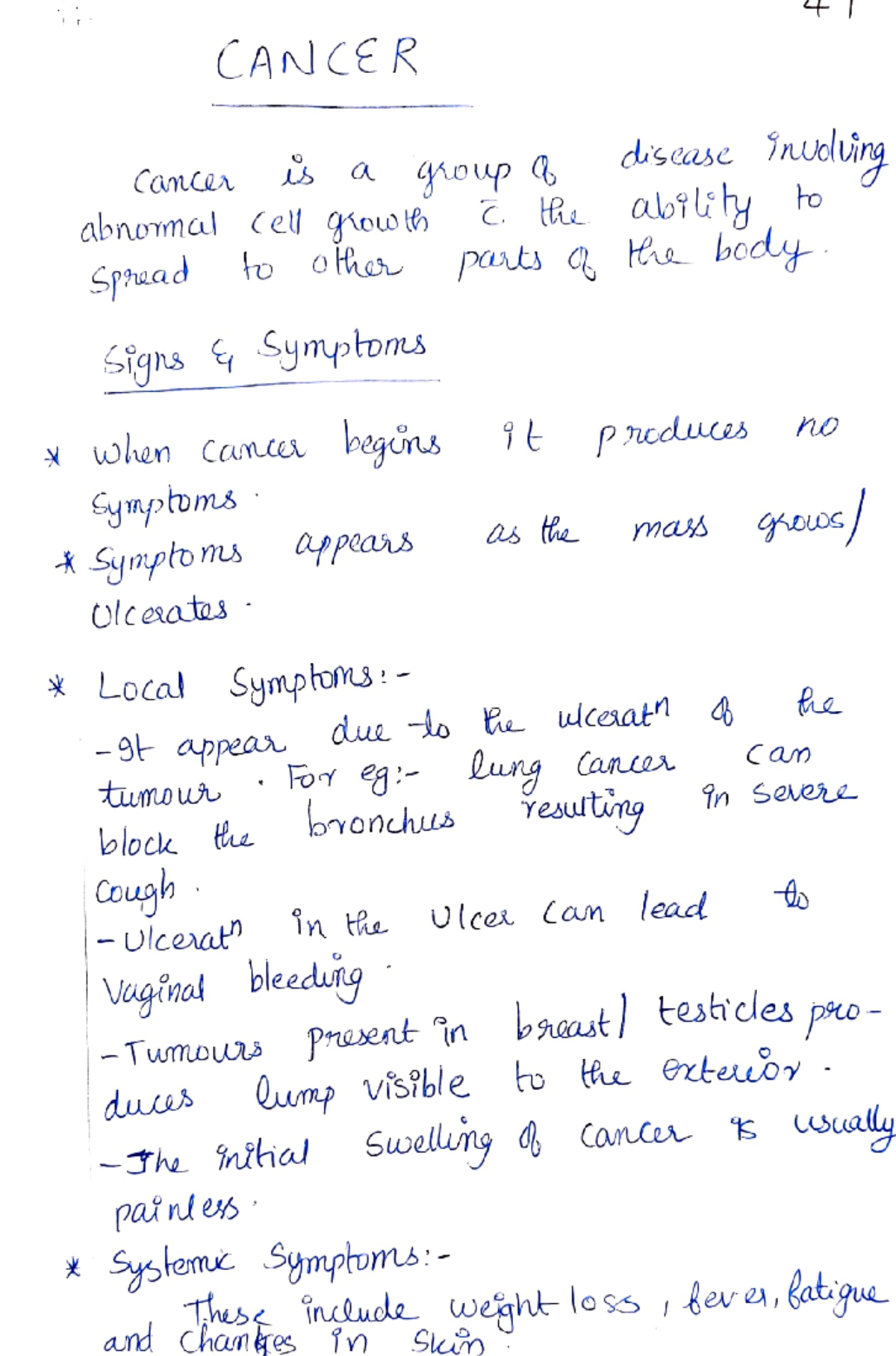 Cancer - Lecture Notes (CANC 101) - Studocu