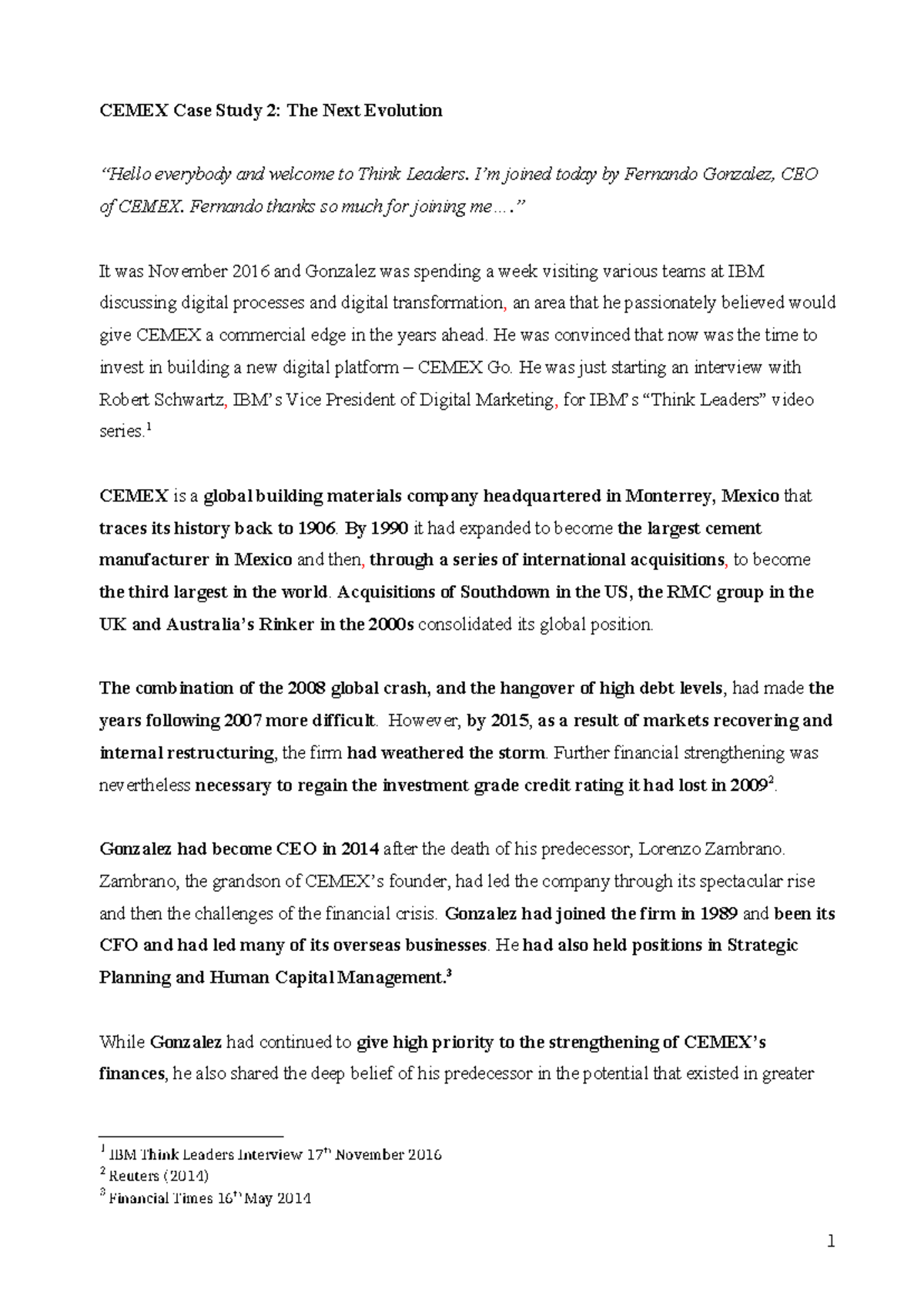 CEMEX Case Study II: Digital Transformation & Global Strategy Insights ...