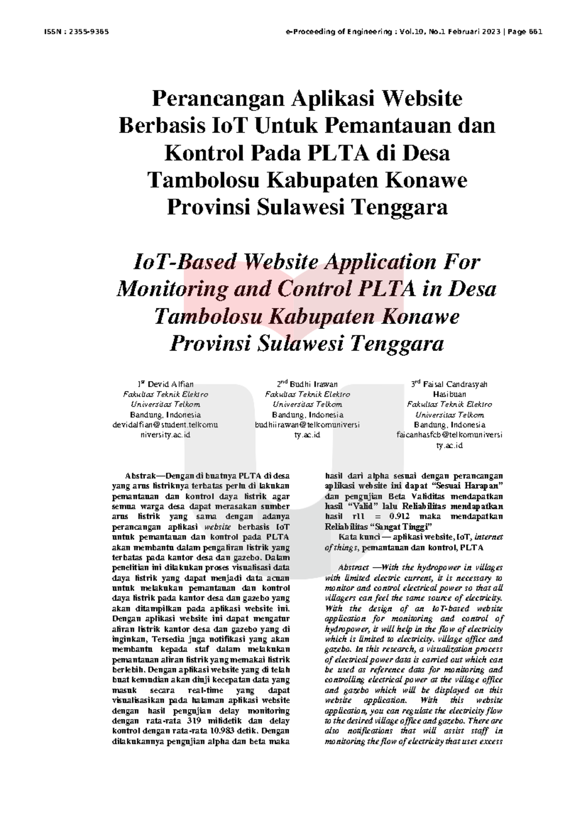 Perancangan Aplikasi Website IoT untuk Kontrol PLTA di Desa Tambolosu ...