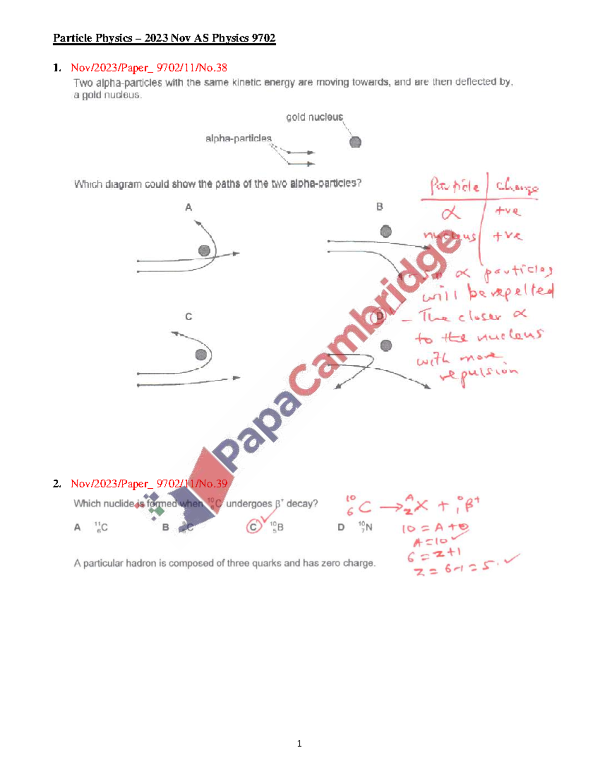 2023-Particle-physics-AS-Physics-9702 solved - Physics HL - Particle ...