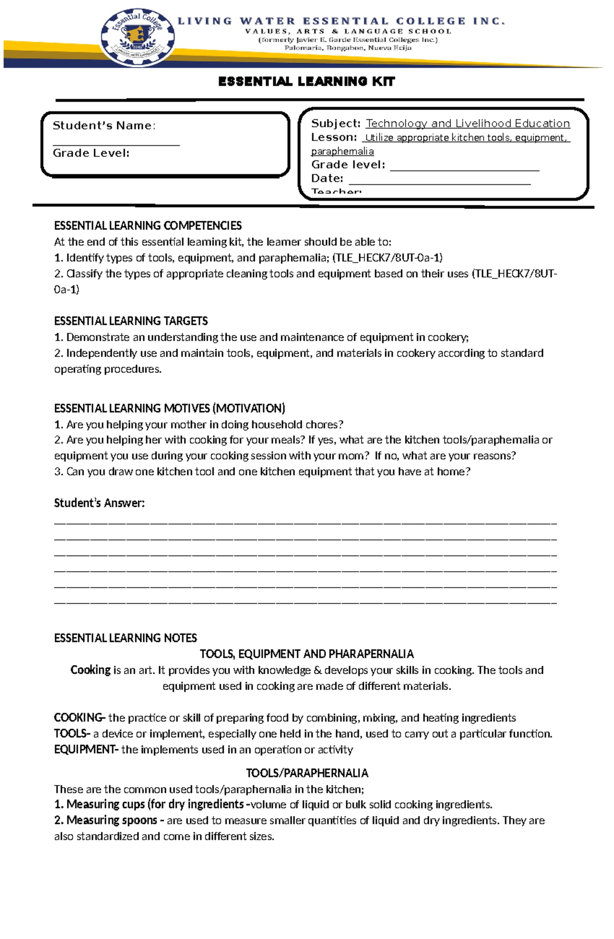 Essential- Learning-KIT Updated - ESSENTIAL LEARNING KIT ESSENTIAL ...