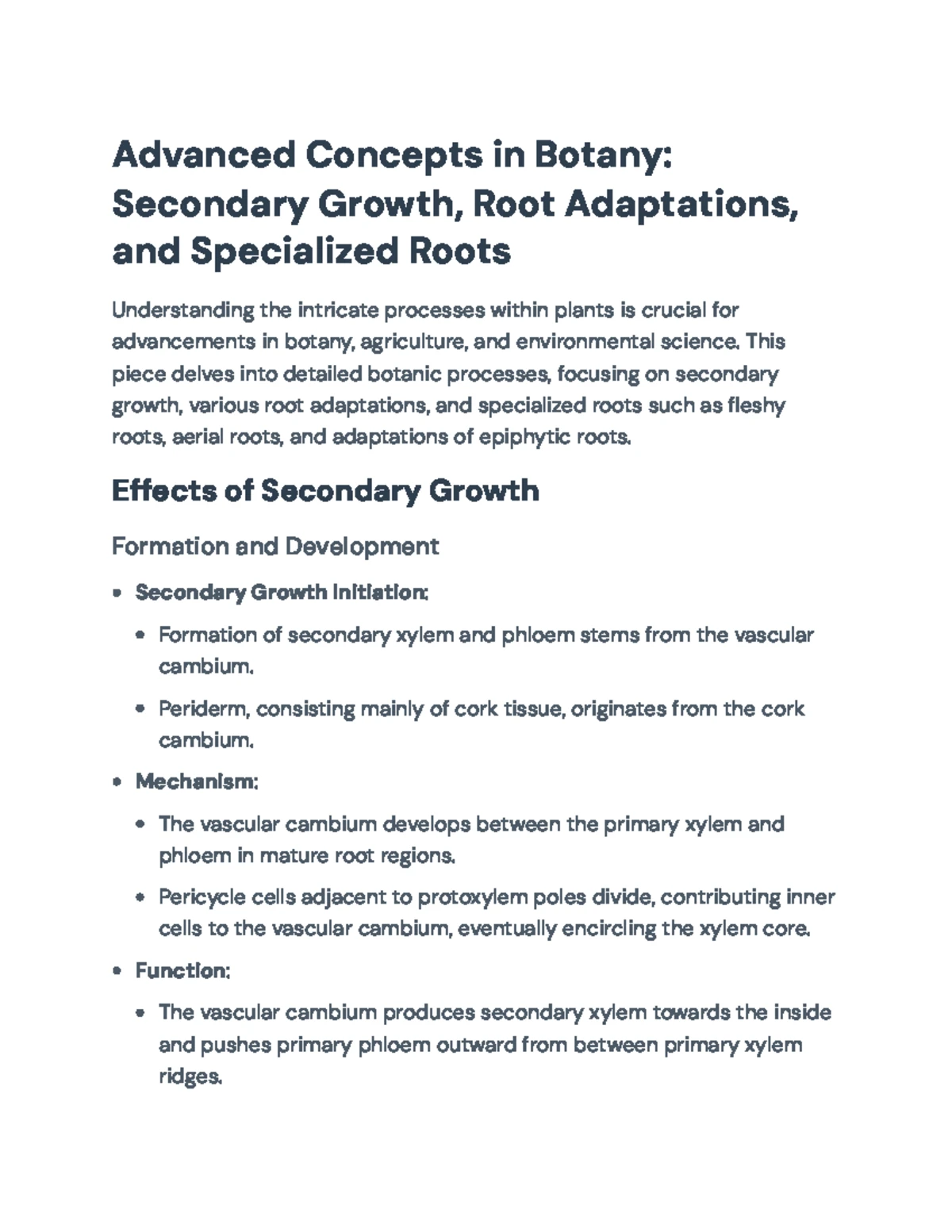 Understanding Root Structure: Primary, Cortex, and Vascular Systems ...