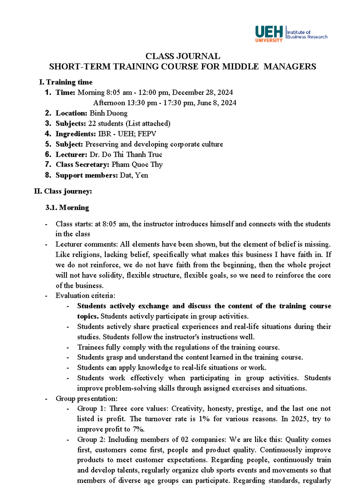 BẢN TIẾNG ANH .28 - Note - CLASS JOURNAL SHORT-TERM TRAINING COURSE FOR ...