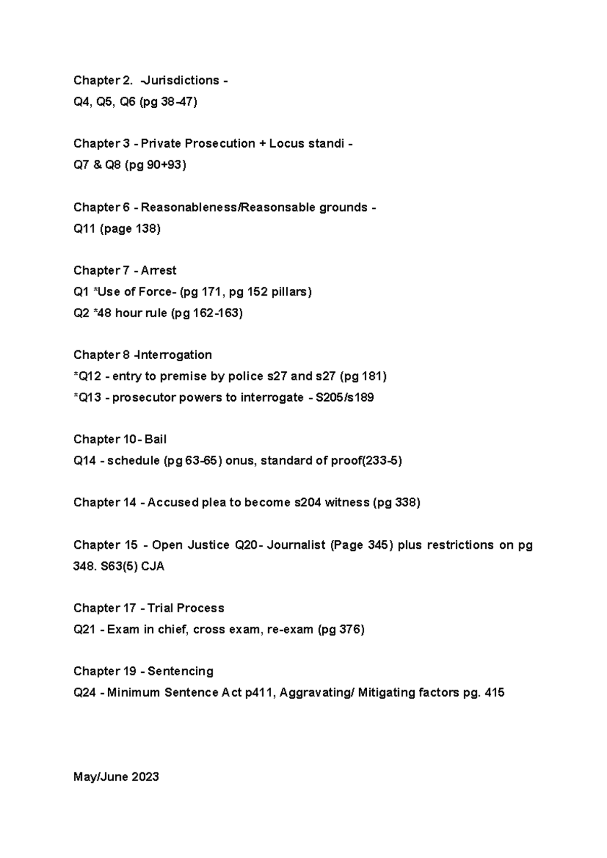 CPR3701 Final Exam Notes: Key Concepts in Criminal Procedure Law - Studocu